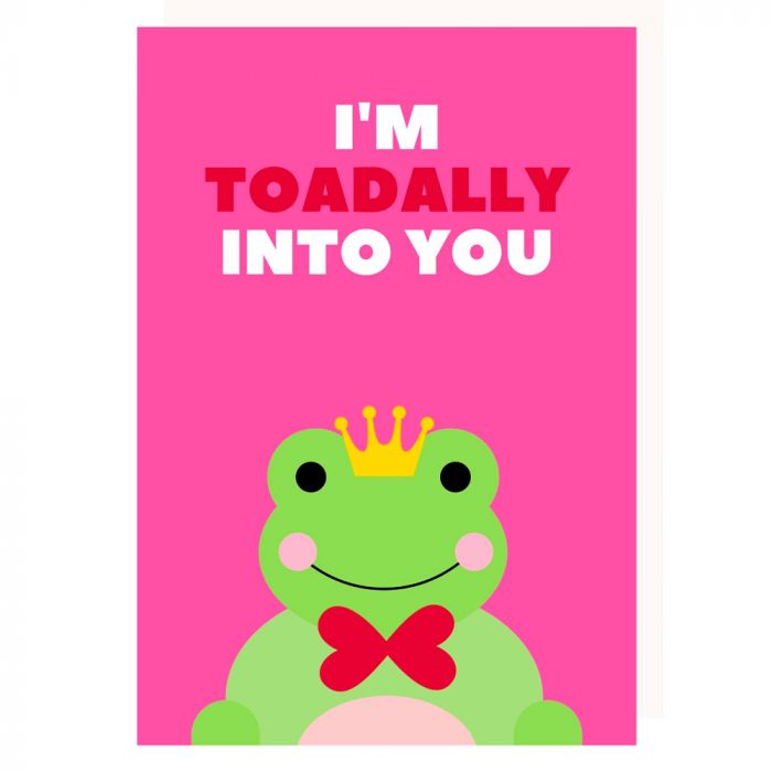 Toadally Into You Valentines Card