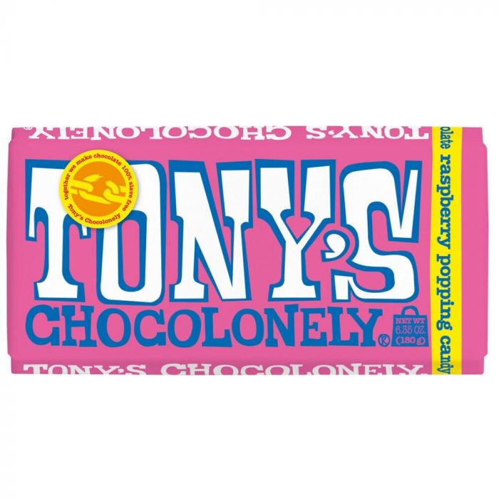 Tony's Chocolonely White Raspberry Popping Candy Chocolate