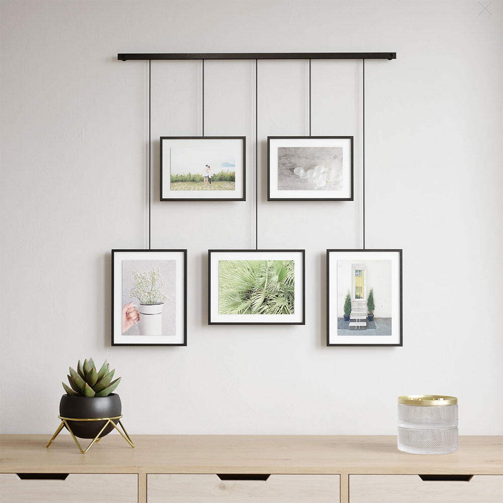 Umbra Exhibit Wall Picture Frames, Set of 5 Black Utility Design UK