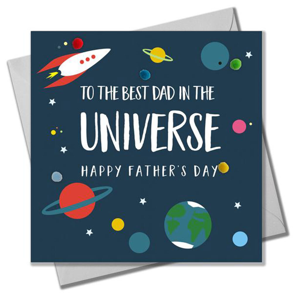 Best Dad In The Universe Pom Pom Card