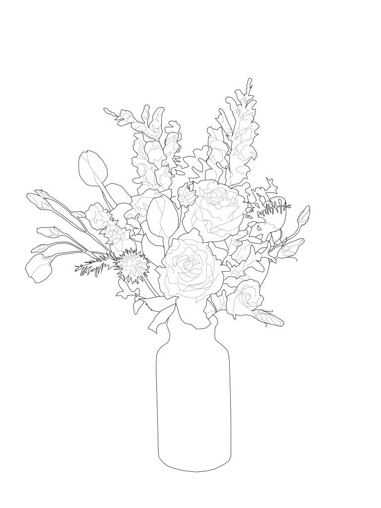 Colouring Sheet - Flower Bouquet