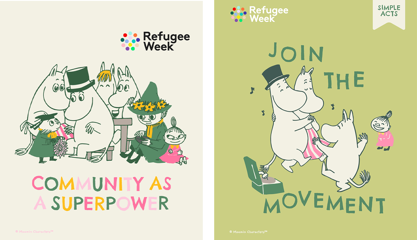 moomin moomins moominhouse snufkin 80 years anniversary refugee week simple acts